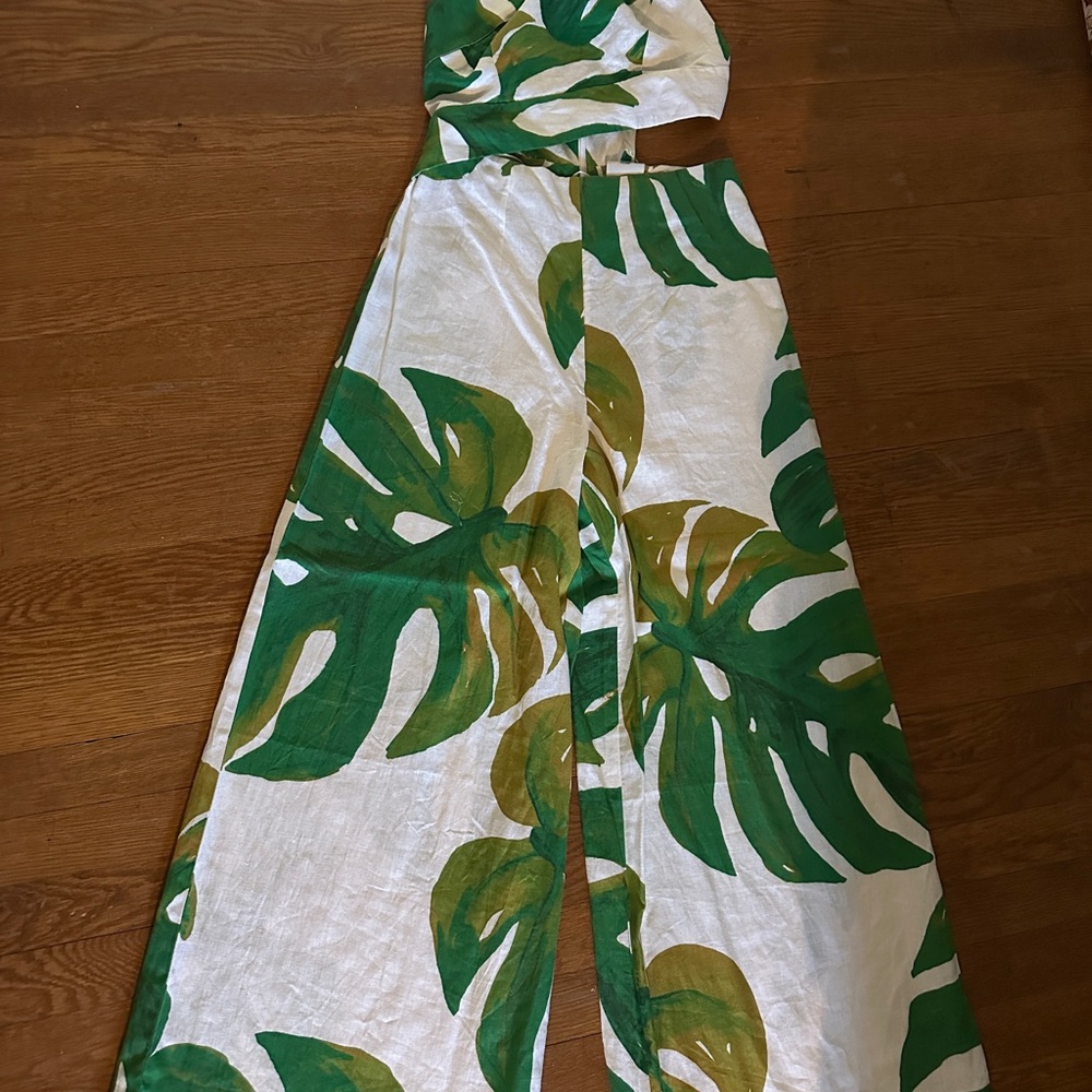 NWT FARM RIO Tropical Leaf Print Jumpsuit